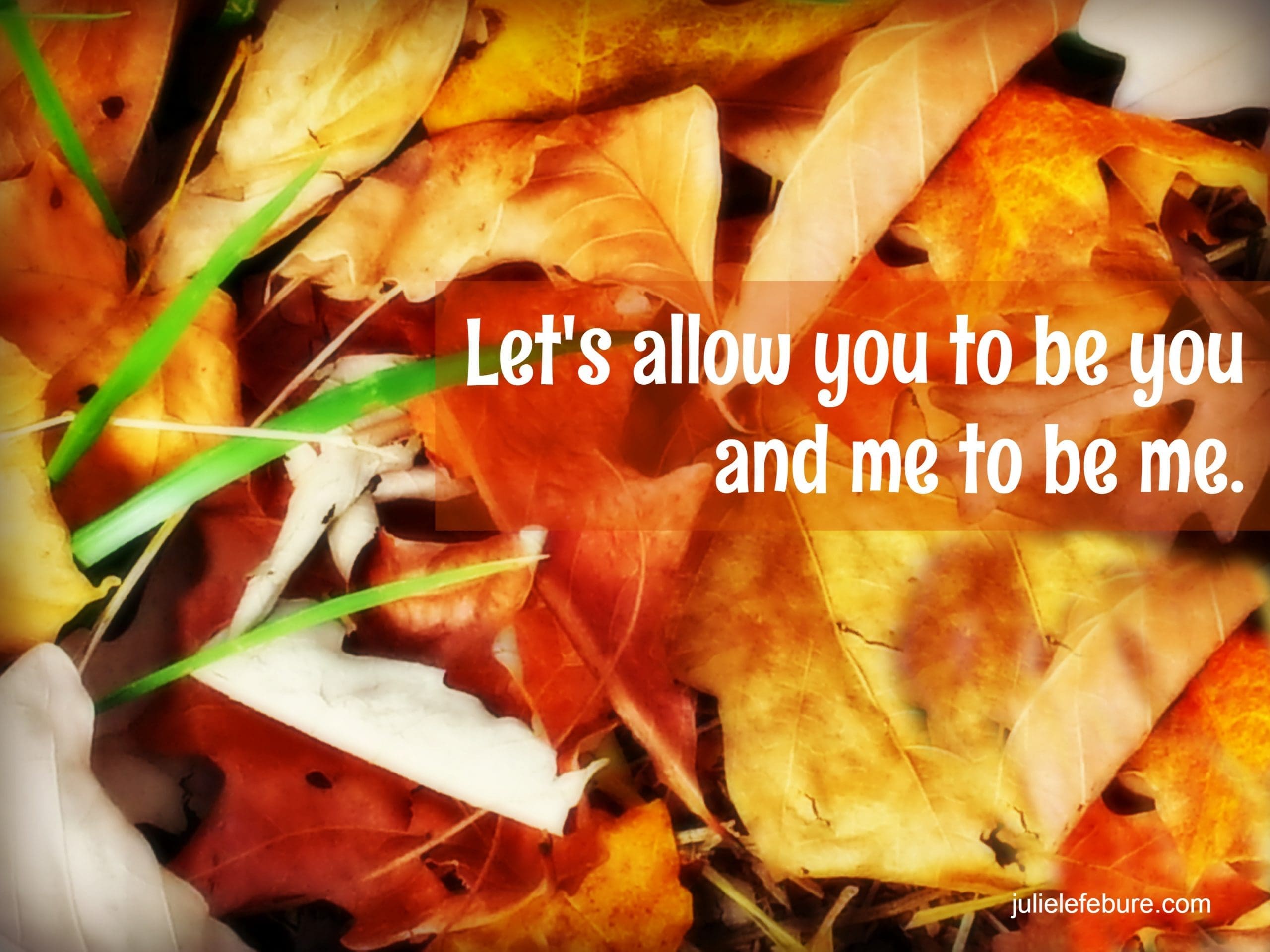 Allow You To Be You And Me To Be Me