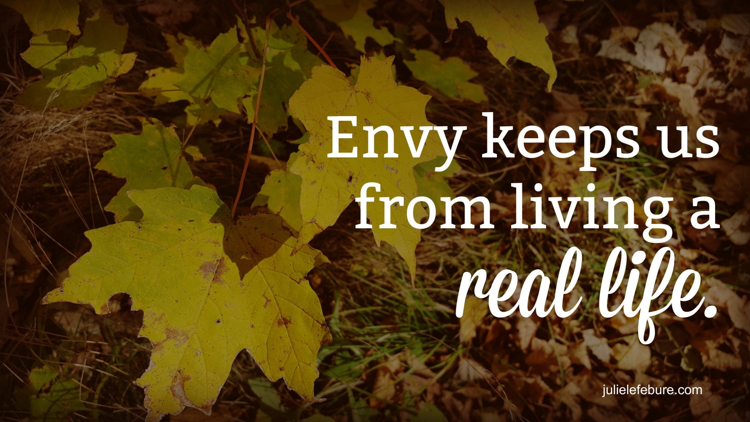Living A Real Life With No Room For Envy