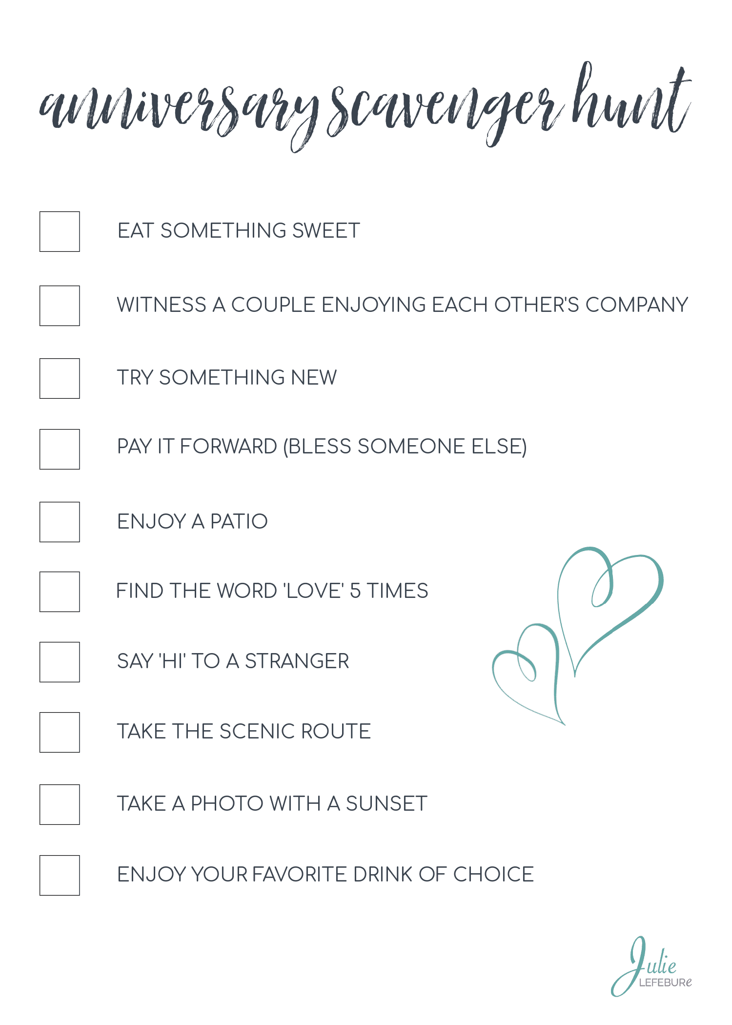 Anniversary Scavenger Hunt