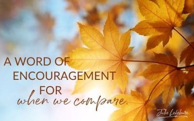 A Word Of Encouragement For When We Compare
